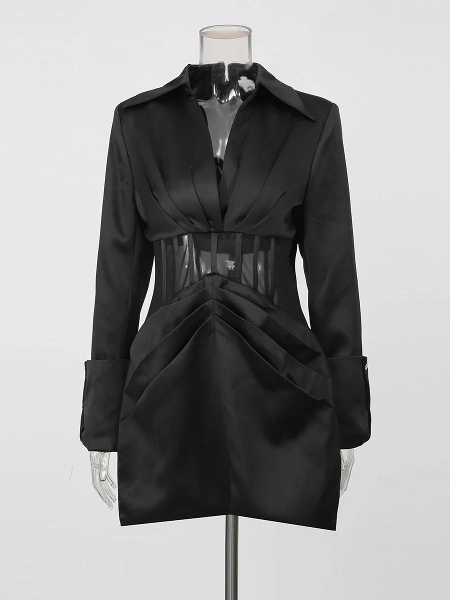 The Noir Mesh Mini Dress