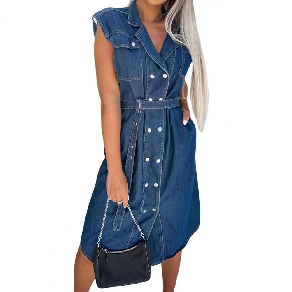 The Chelsea Tie-Waist Denim Dress from the Lavishly Me Edit at Lavishly Me