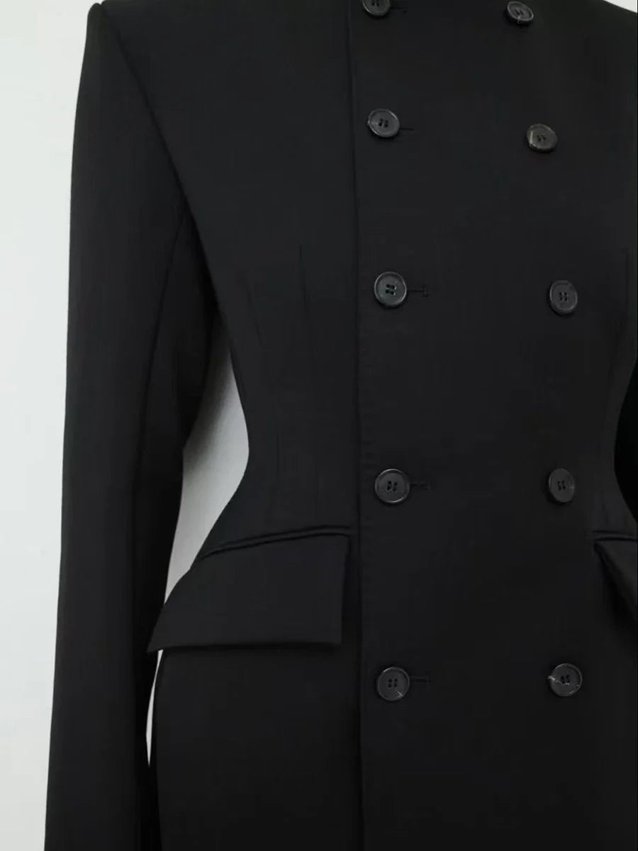 The Windsor Double-Breasted Longline Blazer from the Boss Energy at Lavishly Me