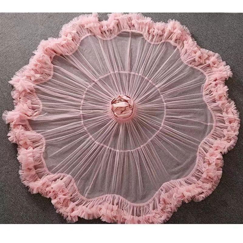 Autumn Heavy Industry Fungus Edge Splicing Large Hem Tutu Skirt High Waist A-Line Fairy Elegant Cake Skirt Mesh Skirt