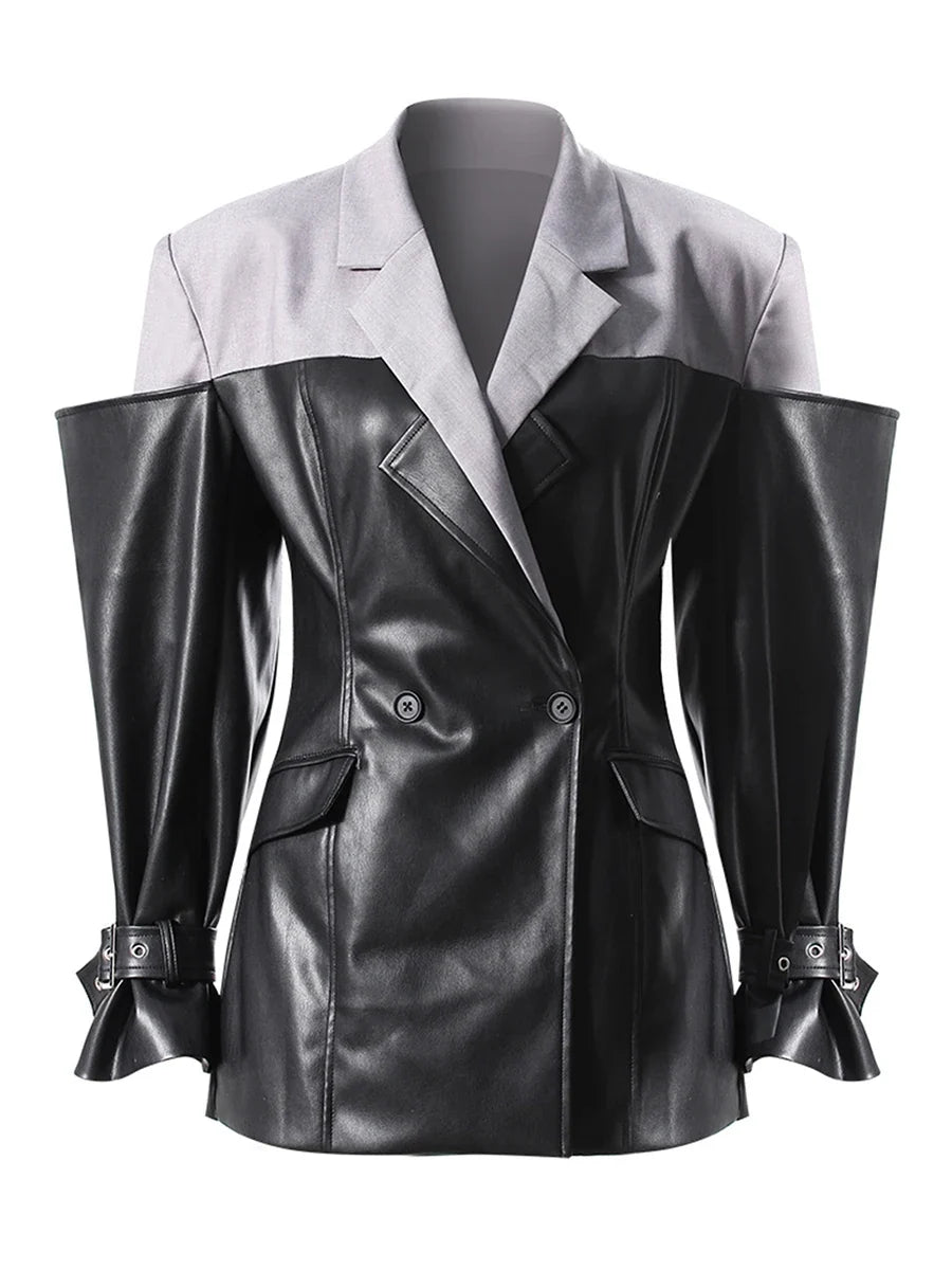 The Milan Colorblock Leather Jacket from the Lavishly Me Edit at Lavishly Me