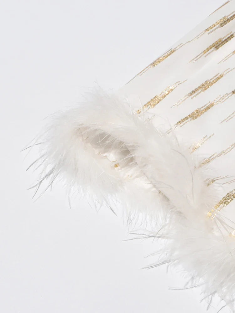 The Celeste Feather-Trim Blouse from the Lavishly Me Edit at Lavishly Me