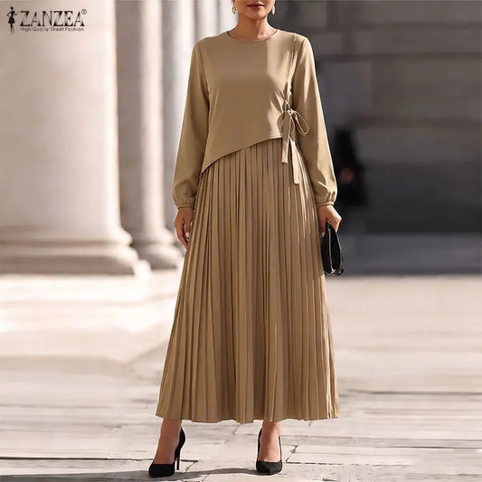 The Elara Pleated A-Line Maxi Dress from the Lavishly Me Edit at Lavishly Me