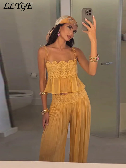 The Amalfi Lace Pant Set from the Soft & Sophisticated at Lavishly Me