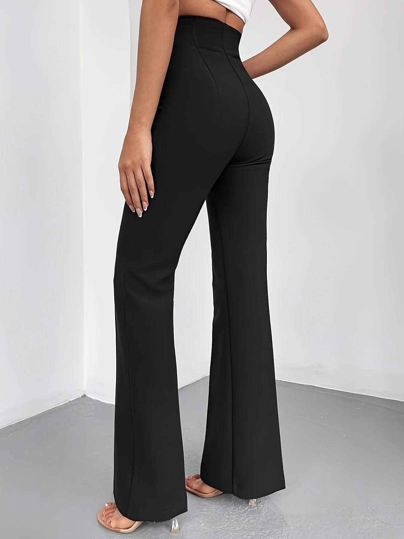 Breathable flared trousers for women, new summer style 2026, thin, high-waisted, slimming, flowing flared trousers