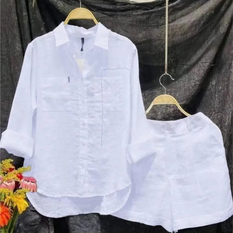 The Whitehaven Linen Shirt Set from the Everyday Luxe at Lavishly Me