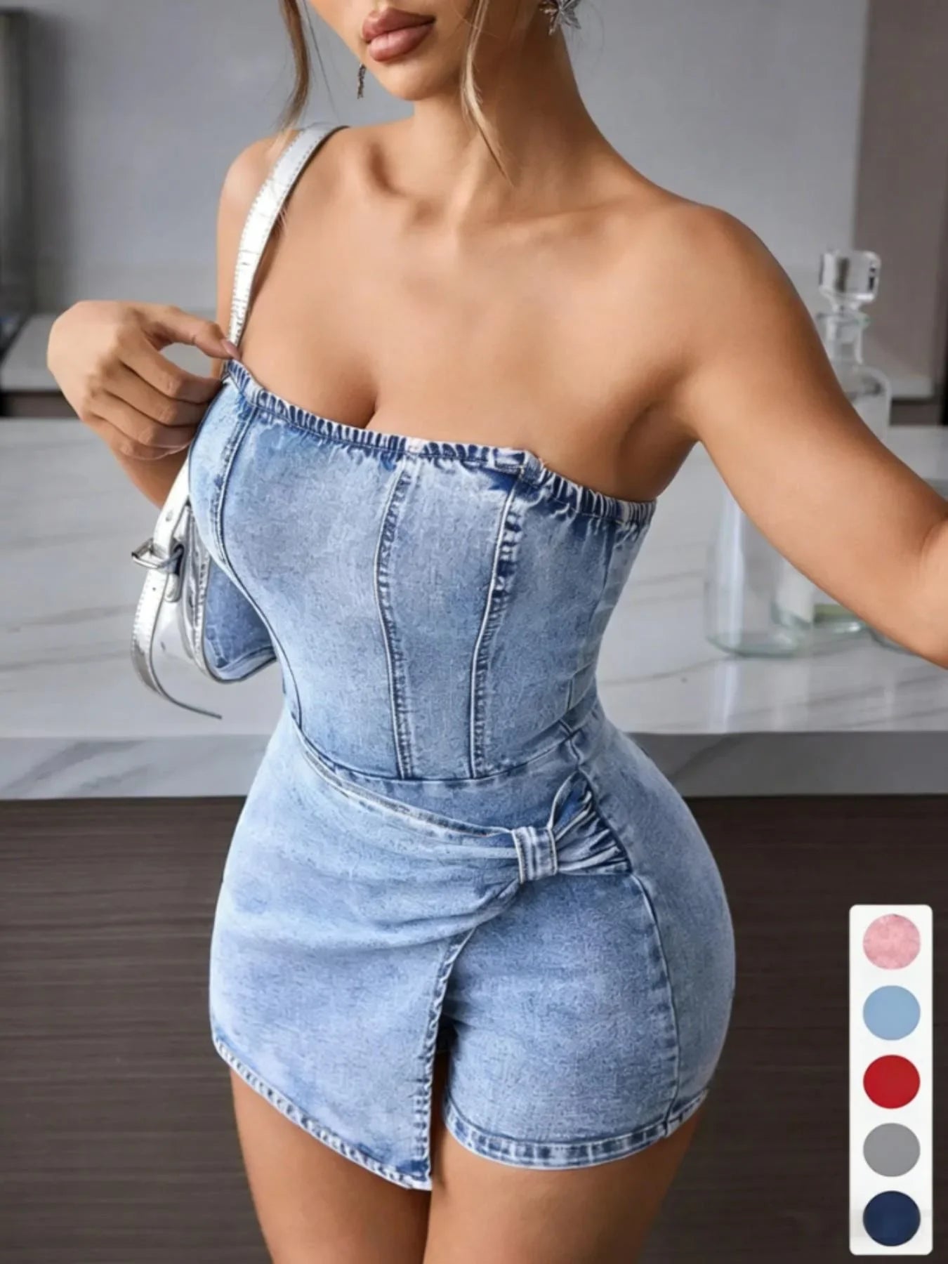 The Riviera Twist Denim Dress from the Denim Edit at Lavishly Me