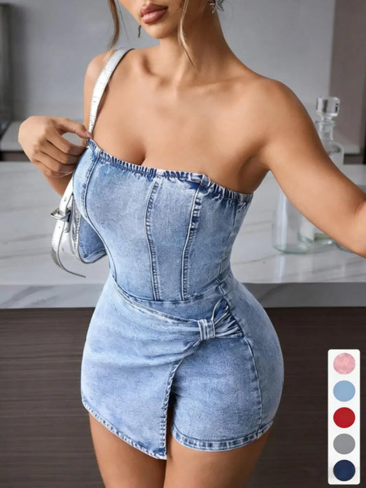 The Riviera Twist Denim Dress from the Denim Edit at Lavishly Me