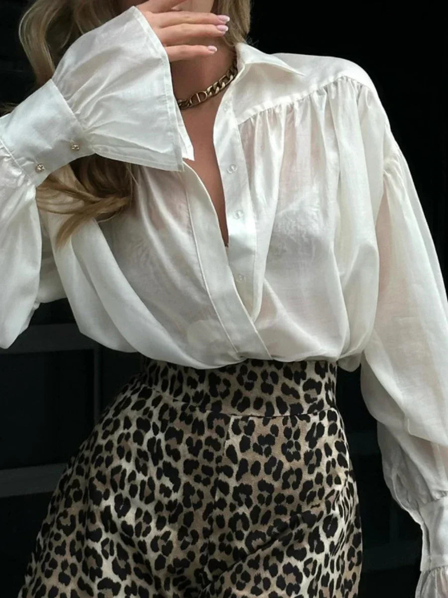 The Bellamy Flare-Sleeve Blouse