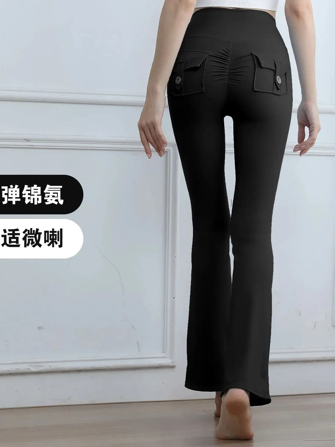 High Waisted Cargo Leggings for Women Booty Lifting Yoga Pants with Pockets Tummy Control Gym Running Tights Fall Winter Quick D