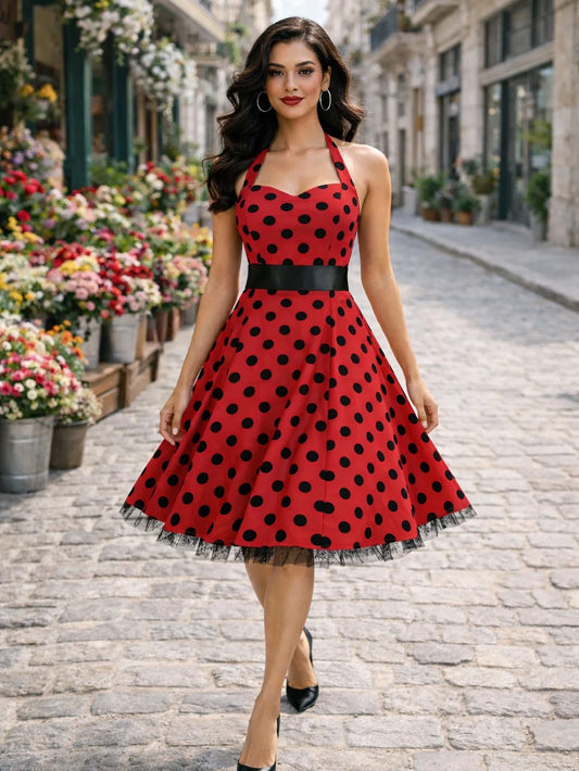 The Audrey Polka Dot Halter Dress from the Lavishly Me Edit at Lavishly Me