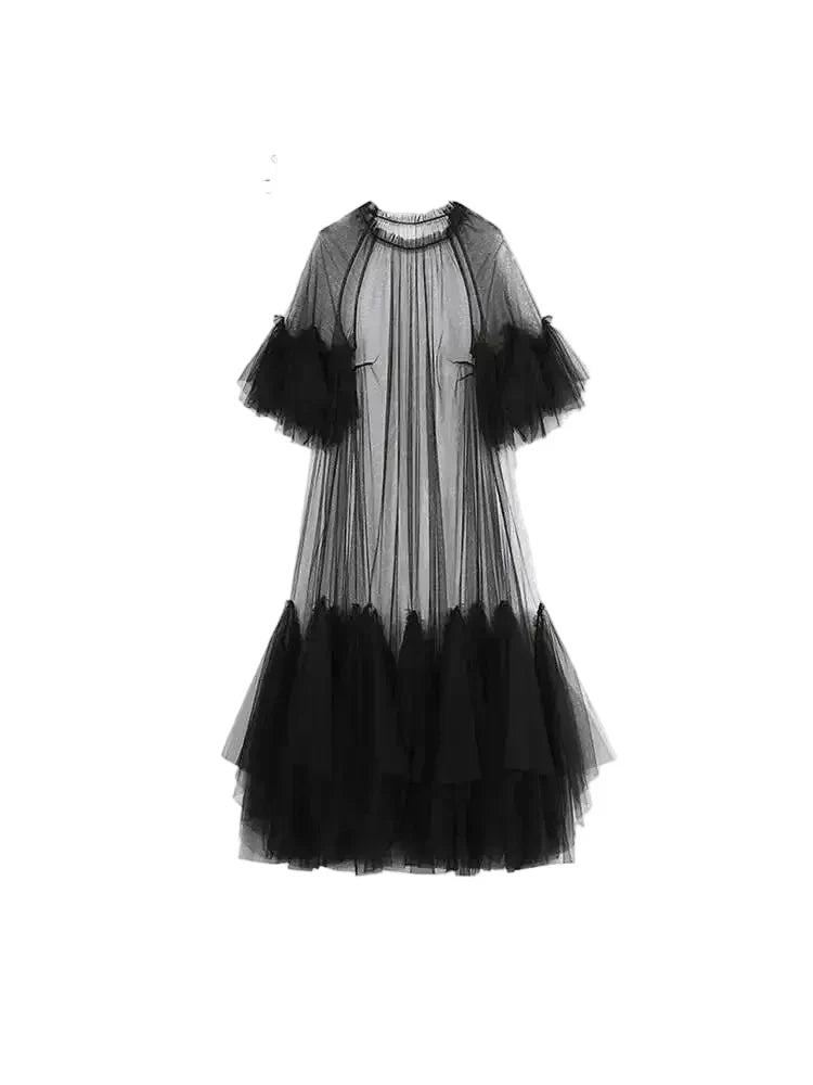 The Monaco Mesh Panel Maxi Dress from the After Dark at Lavishly Me