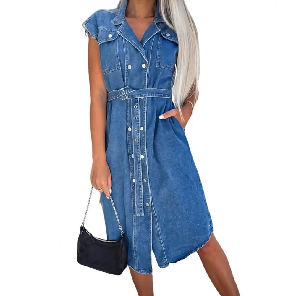 The Chelsea Tie-Waist Denim Dress from the Lavishly Me Edit at Lavishly Me