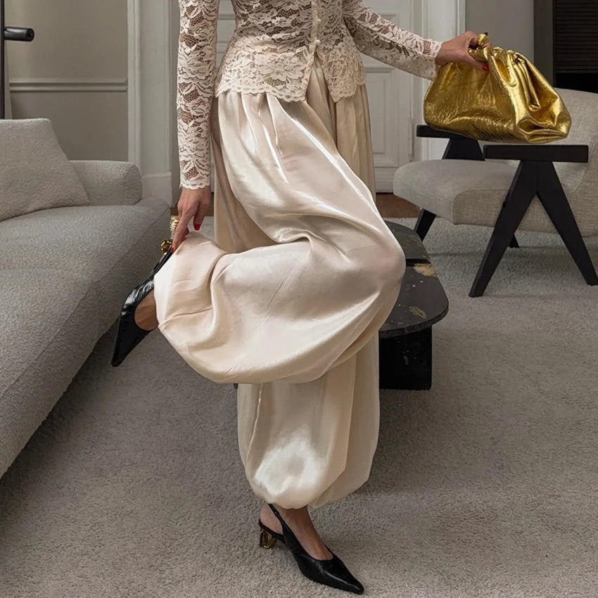 The Blush Pleated Balloon Trousers from the Boss Energy at Lavishly Me