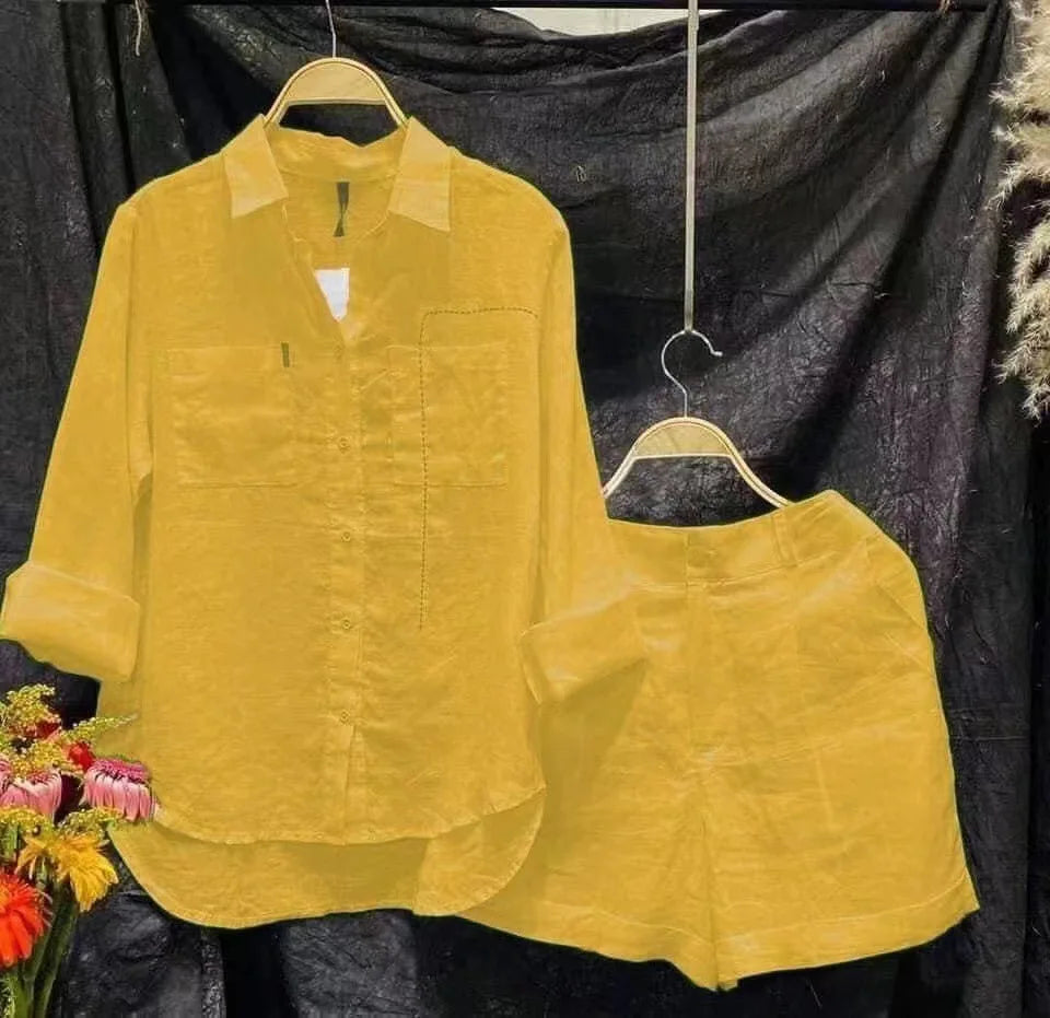 The Whitehaven Linen Shirt Set from the Everyday Luxe at Lavishly Me