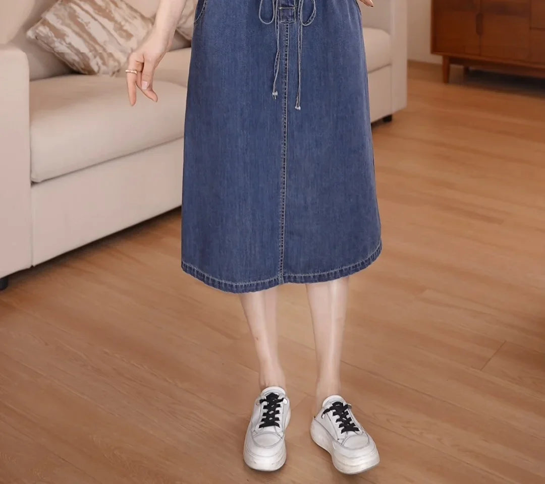 The Capri Button-Front Denim Dress