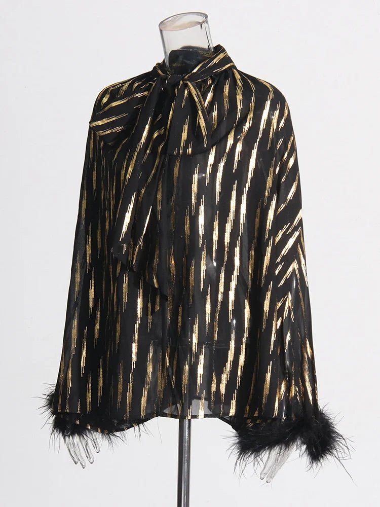 The Celeste Feather-Trim Blouse from the Lavishly Me Edit at Lavishly Me
