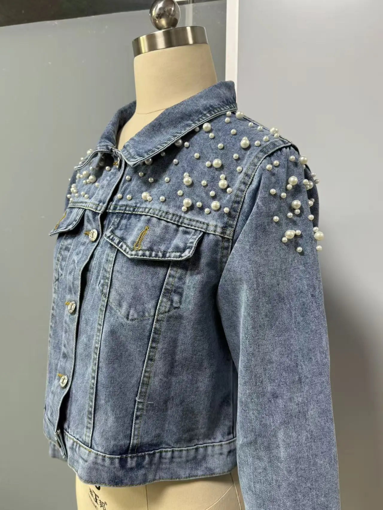 The Celeste Beaded Denim Jacket