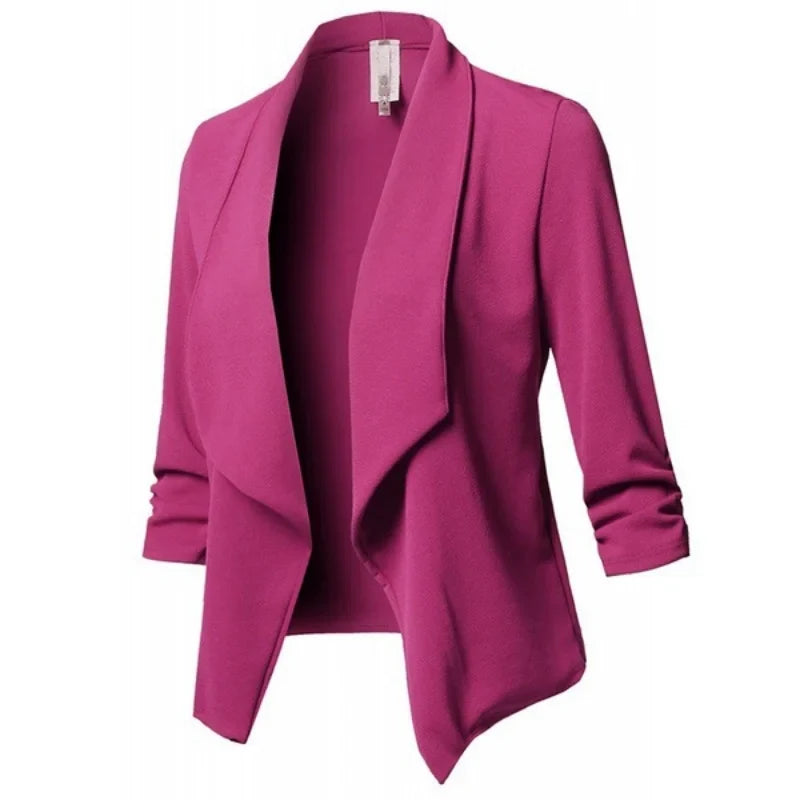 The Arden Ruched Asymmetrical Blazer from the Boss Energy at Lavishly Me