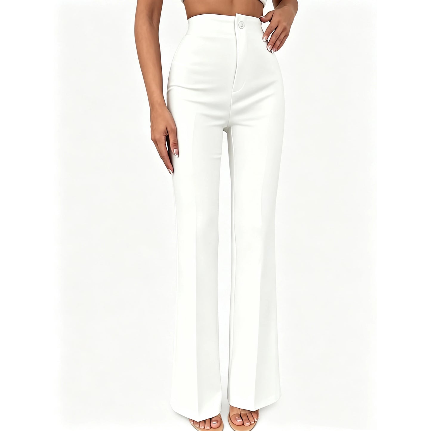 Breathable flared trousers for women, new summer style 2026, thin, high-waisted, slimming, flowing flared trousers
