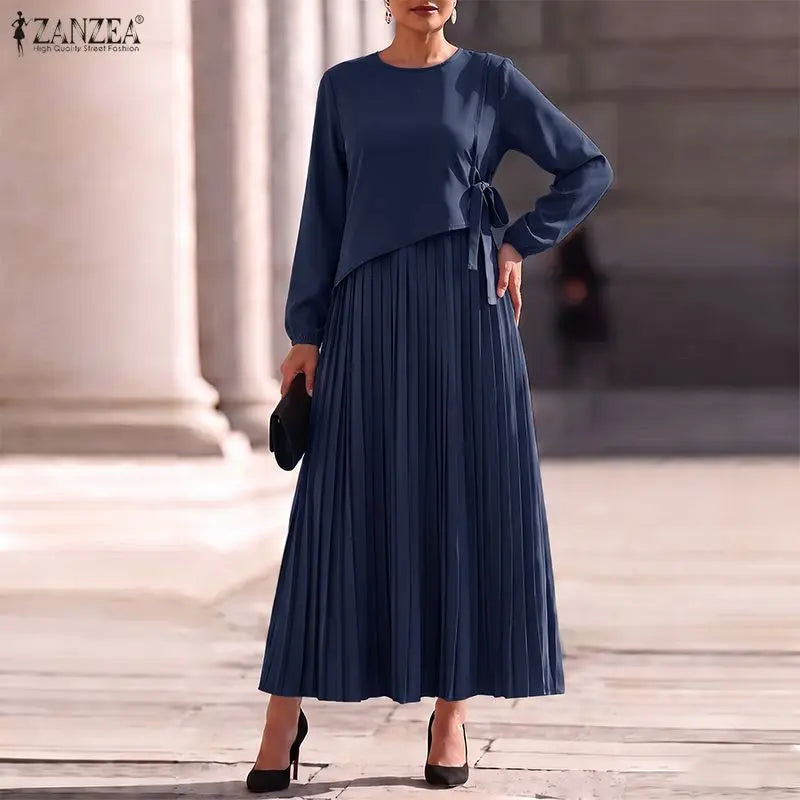 The Elara Pleated A-Line Maxi Dress from the Lavishly Me Edit at Lavishly Me