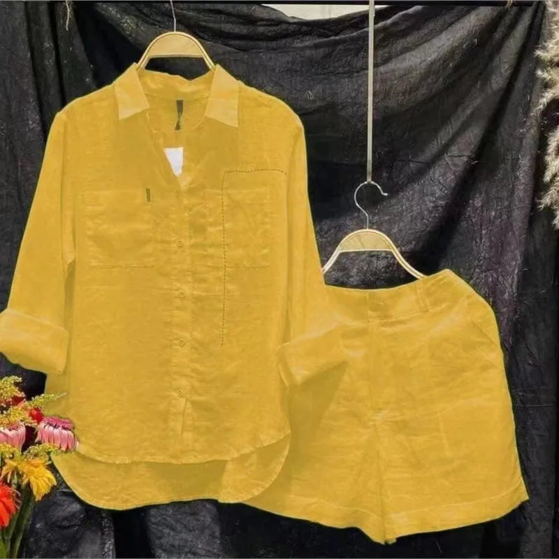 The Whitehaven Linen Shirt Set from the Everyday Luxe at Lavishly Me