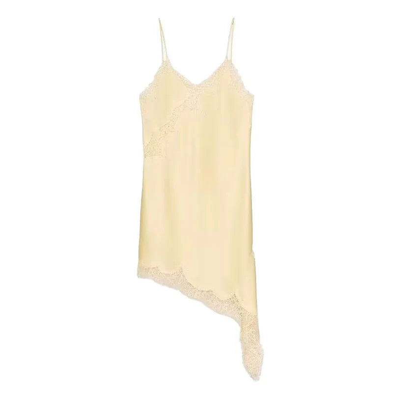 The Amélie Lace Satin Mini Dress from the After Dark at Lavishly Me