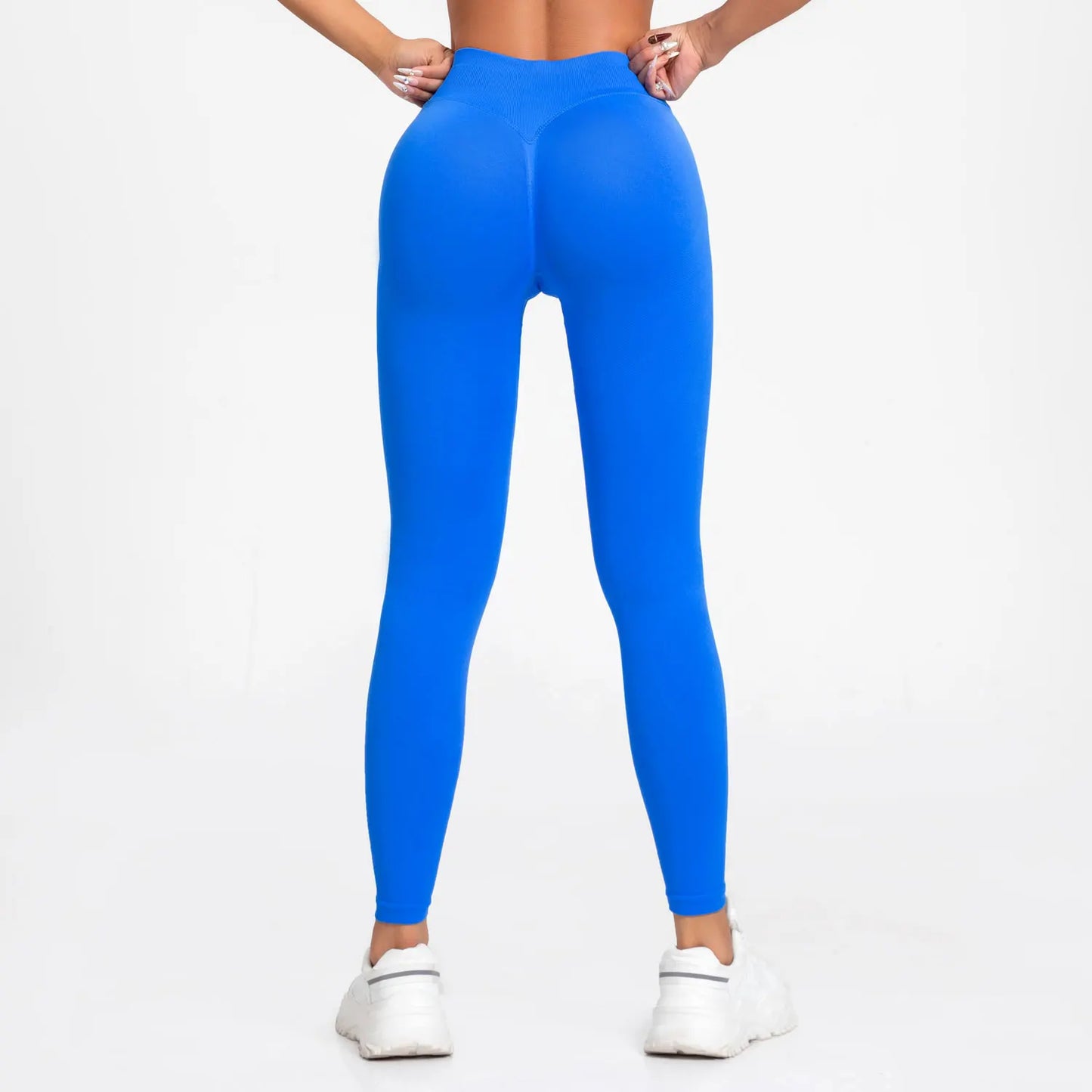 NCLAGEN Yoga Leggings Women Seamless Sports Pants Low Ribbed Band Gym Clothes Fitness Workout Wear Scrunch Bum Tights