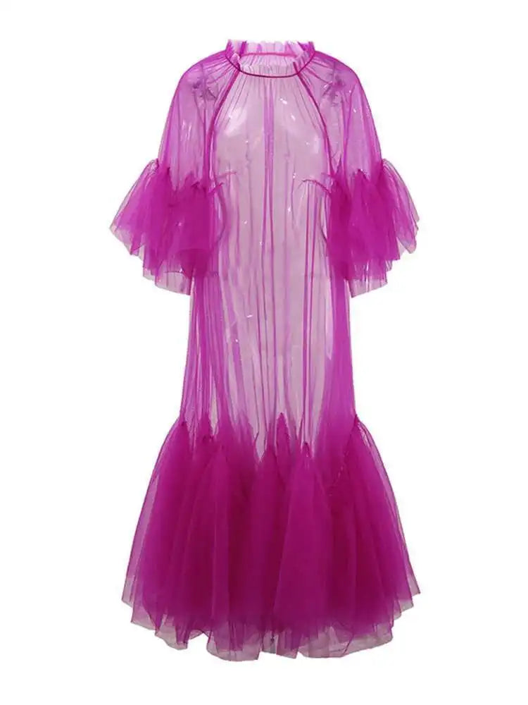 The Monaco Mesh Panel Maxi Dress from the After Dark at Lavishly Me