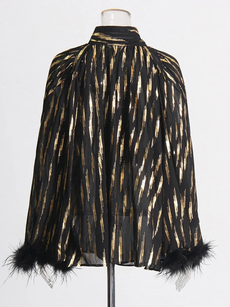 The Celeste Feather-Trim Blouse from the Lavishly Me Edit at Lavishly Me