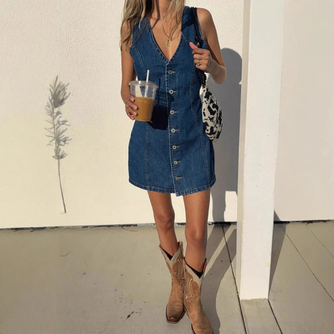 The Milano Denim Midi Dress