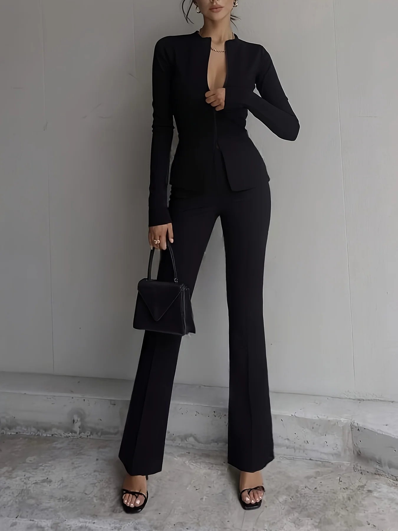 Breathable flared trousers for women, new summer style 2026, thin, high-waisted, slimming, flowing flared trousers