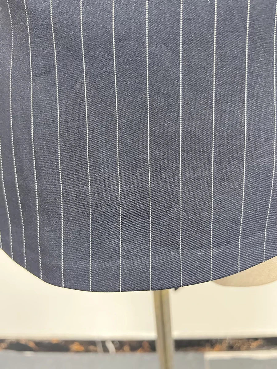 TWOTWINSTYLE Slimming Temperament Blazers for Women Lapel Long Sleeve Patchwork Striped Tunic Fashion Coats Female Clothing New