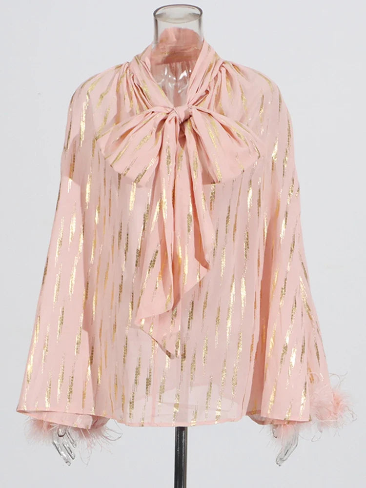 The Celeste Feather-Trim Blouse from the Lavishly Me Edit at Lavishly Me