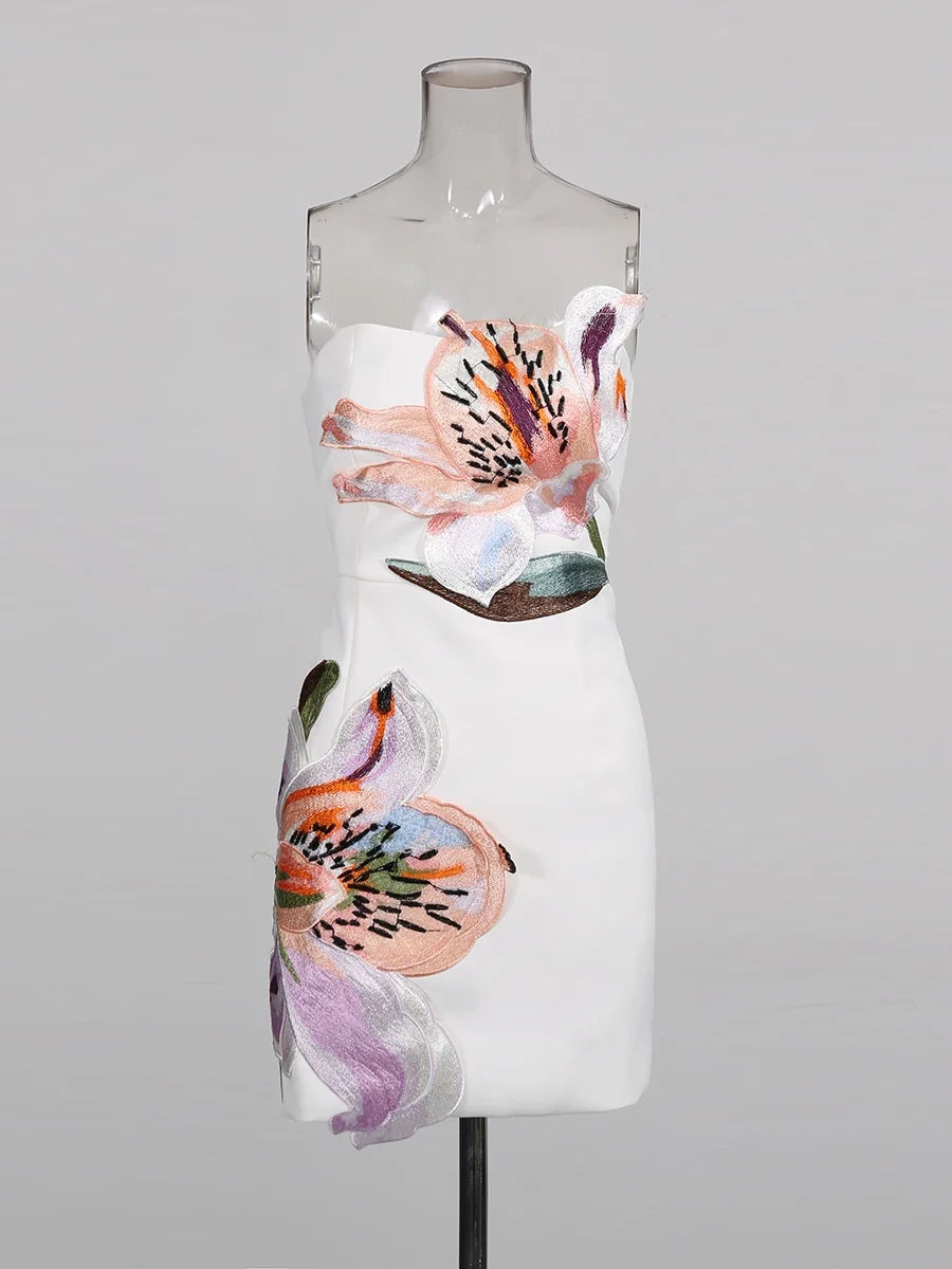 The Amara Appliqué Mini Dress from the After Dark at Lavishly Me