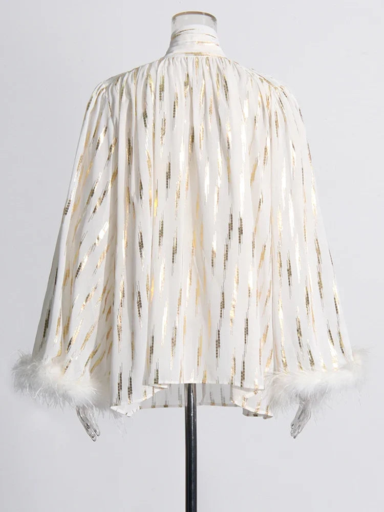 The Celeste Feather-Trim Blouse from the Lavishly Me Edit at Lavishly Me