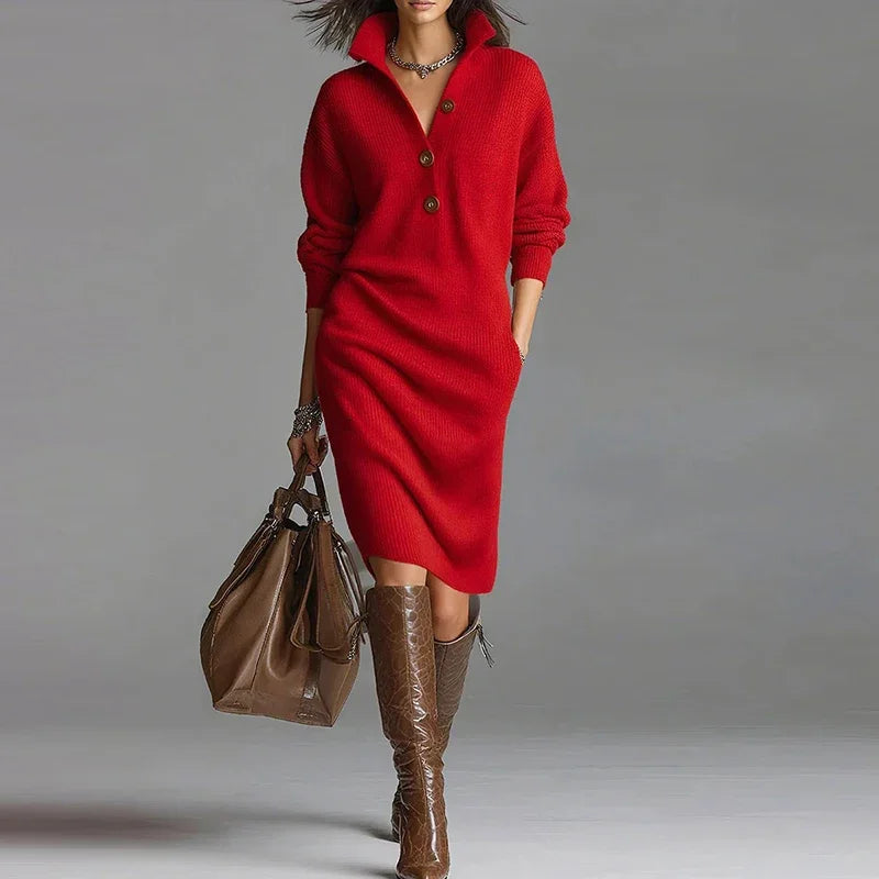 The Aspen Straight Knit Midi Dress from the Lavishly Me Edit at Lavishly Me