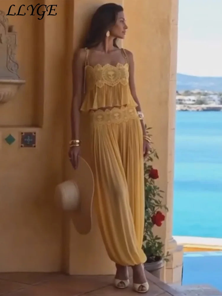 The Amalfi Lace Pant Set from the Soft & Sophisticated at Lavishly Me