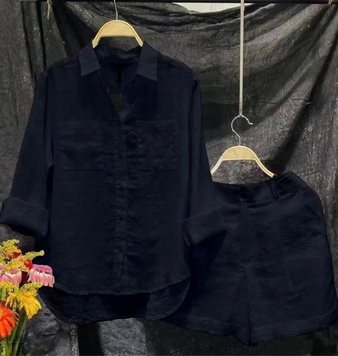 The Whitehaven Linen Shirt Set from the Everyday Luxe at Lavishly Me