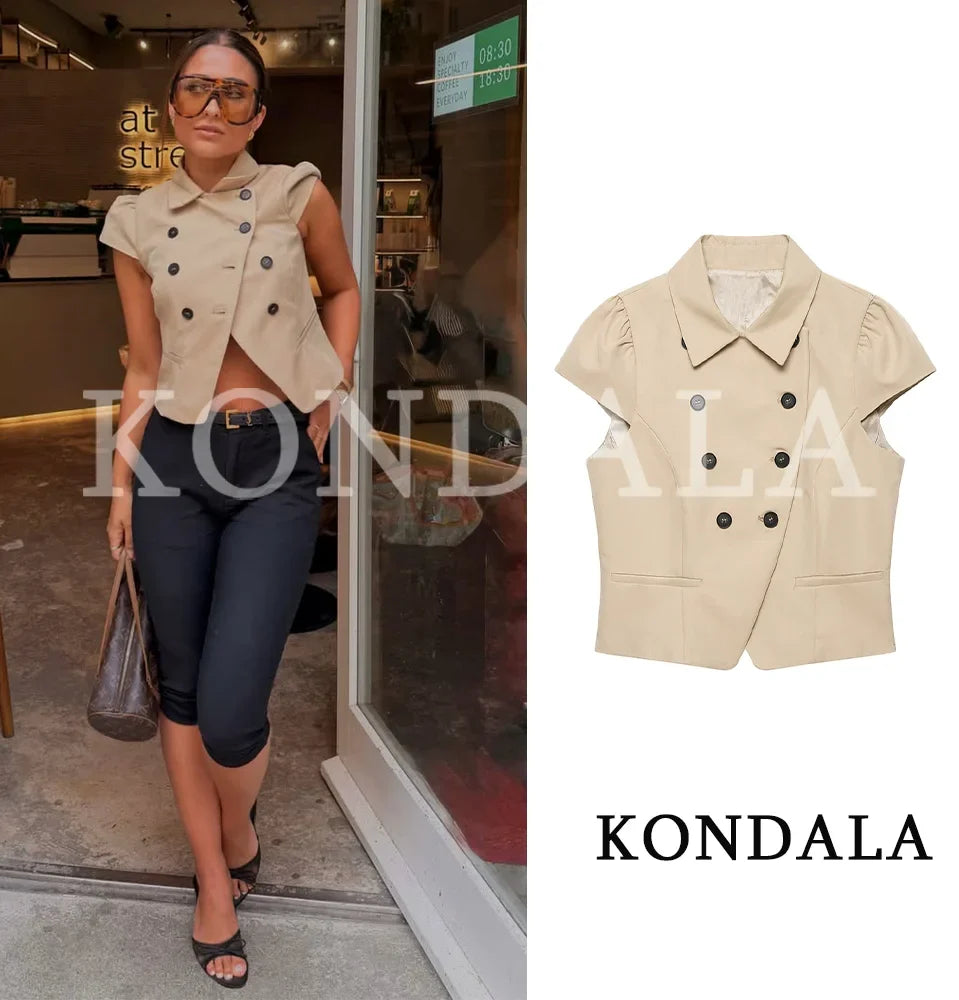 The Madison Short-Sleeve Double-Breasted Blazer from the Boss Energy at Lavishly Me