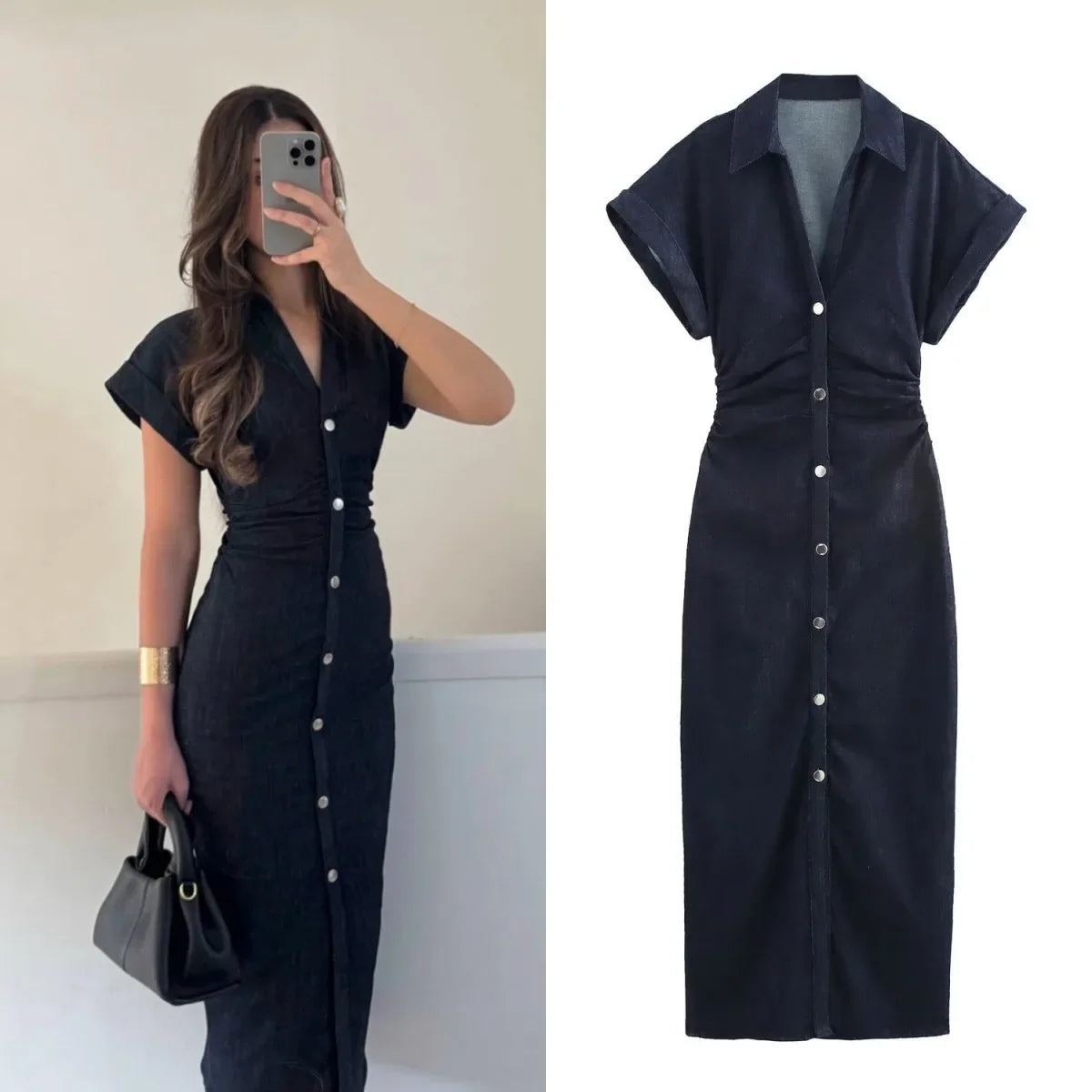 The Studio 1975 Denim Midi Dress from the Lavishly Me Edit at Lavishly Me