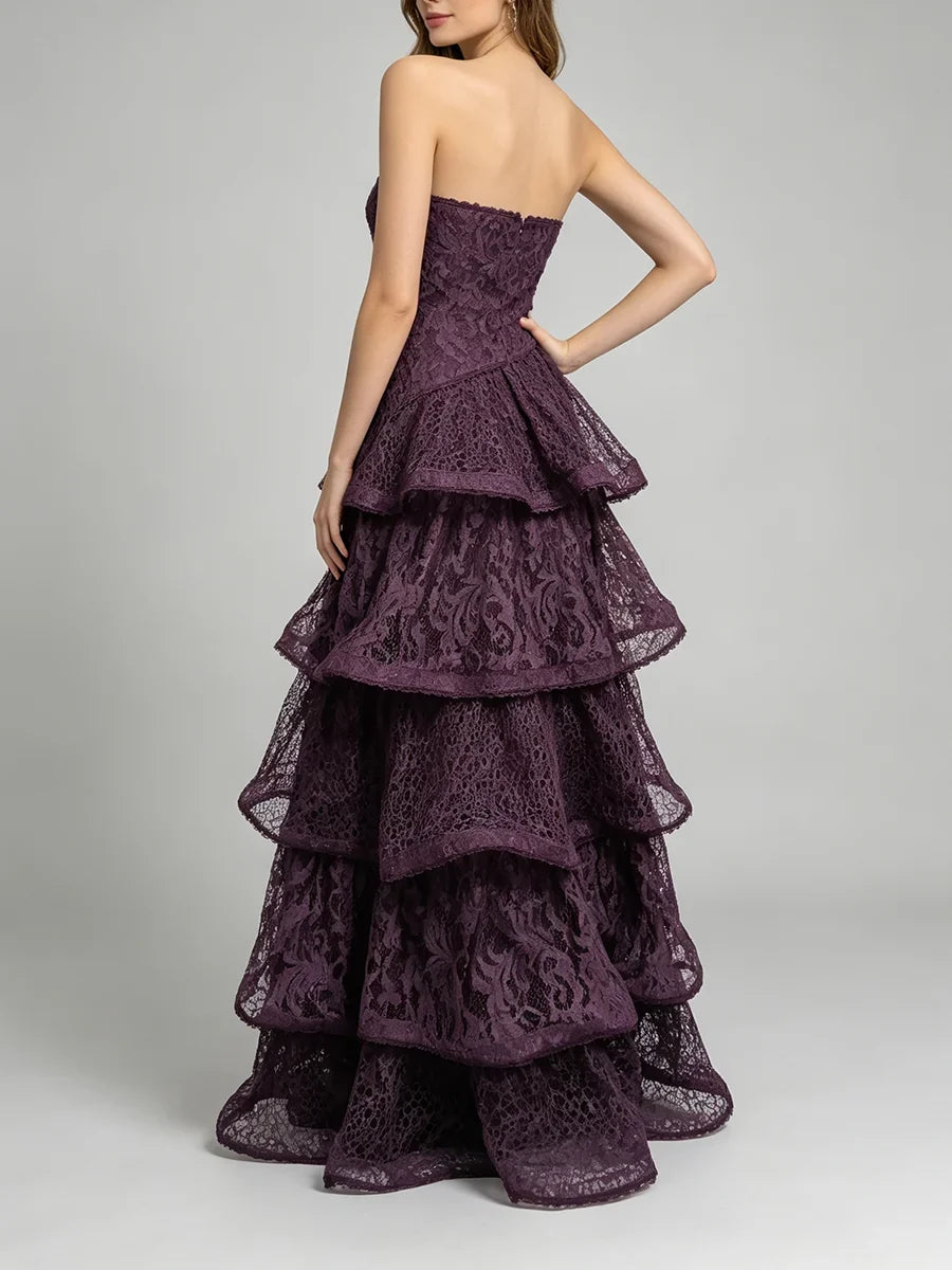The Alessandra Lace Ruffle Maxi Dress from the Soft & Sophisticated at Lavishly Me