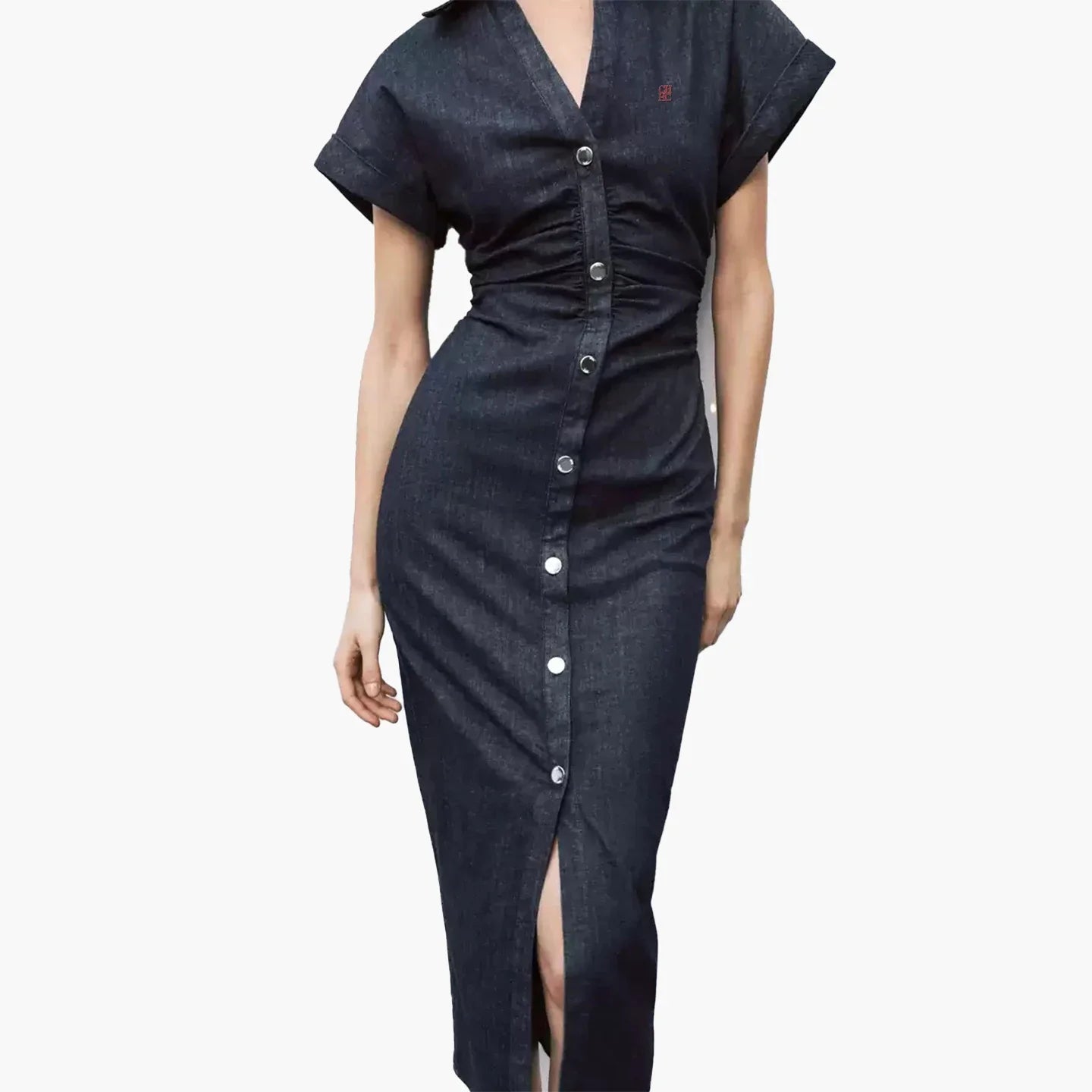 The Monroe Embroidered Denim Midi Dress from the Lavishly Me Edit at Lavishly Me