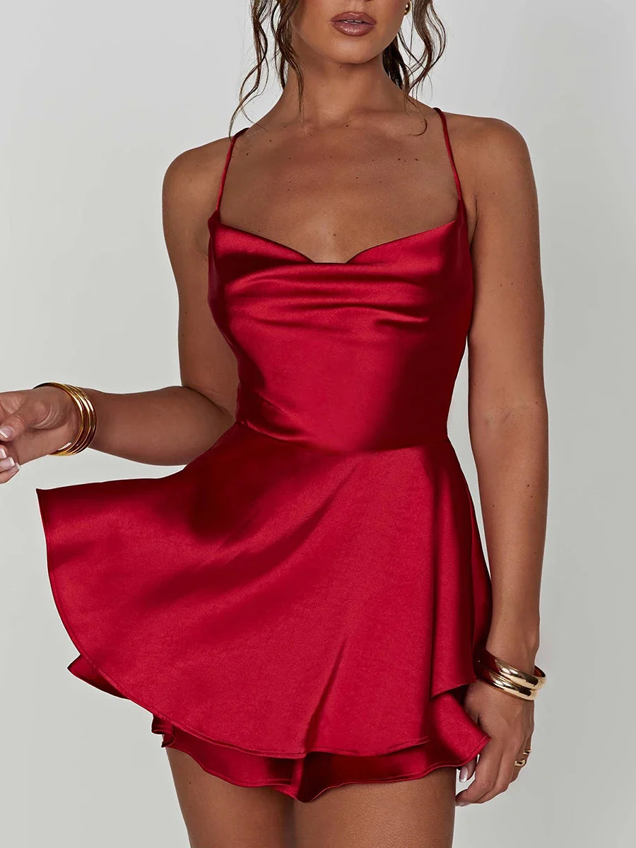 The Champagne Cowl-Neck Romper from the Soft & Sophisticated at Lavishly Me