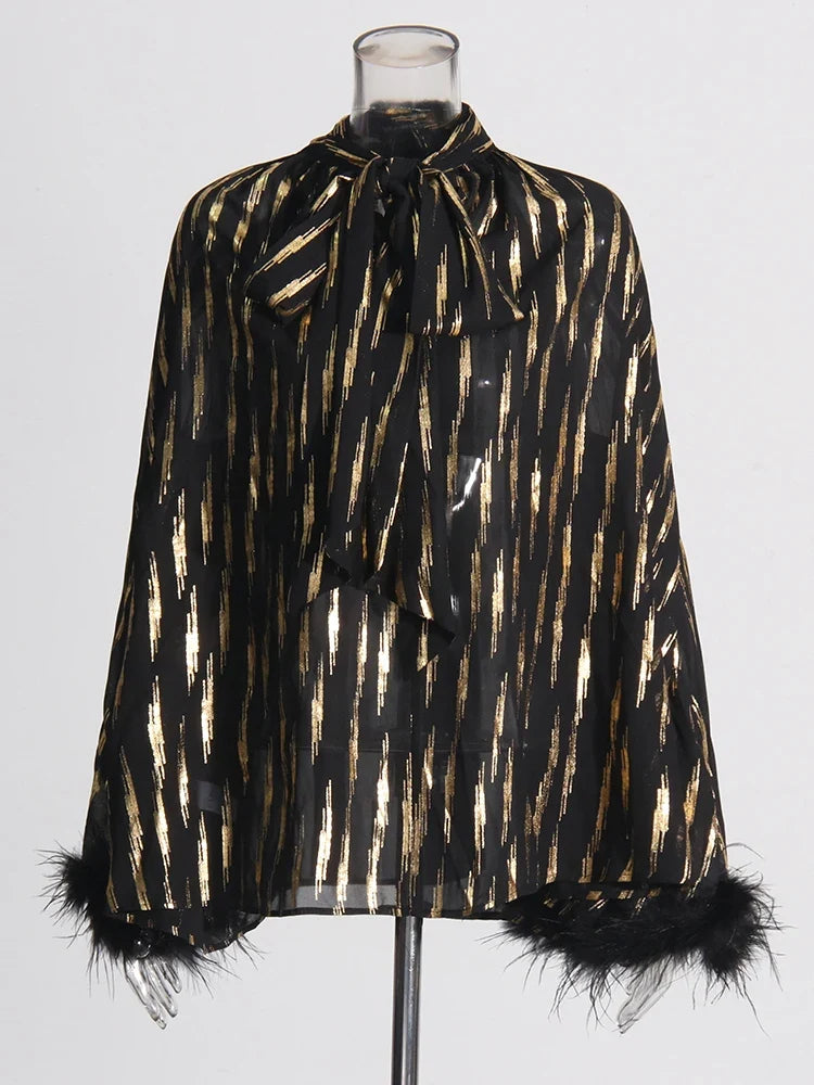 The Celeste Feather-Trim Blouse from the Lavishly Me Edit at Lavishly Me