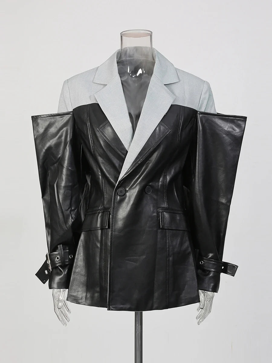The Milan Colorblock Leather Jacket from the Lavishly Me Edit at Lavishly Me