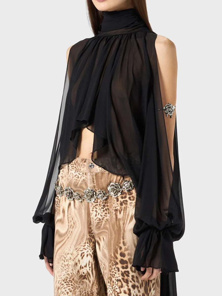 The Sable Minimalist Off-Shoulder Blouse from the After Dark at Lavishly Me