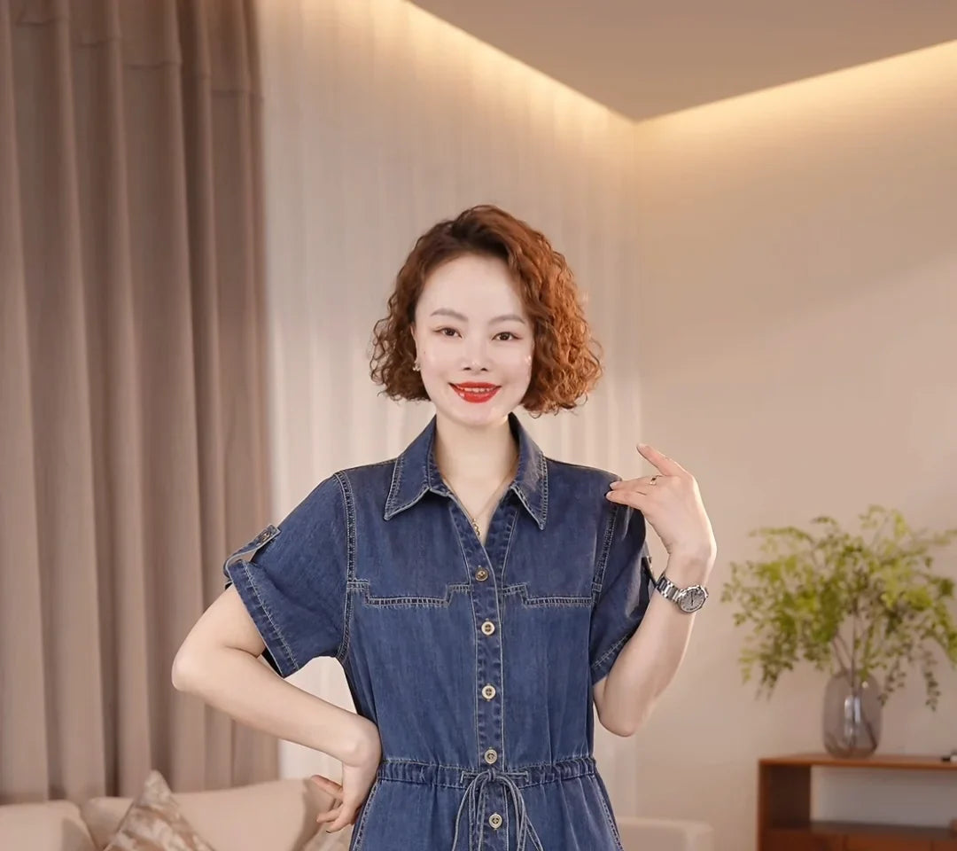 The Capri Button-Front Denim Dress
