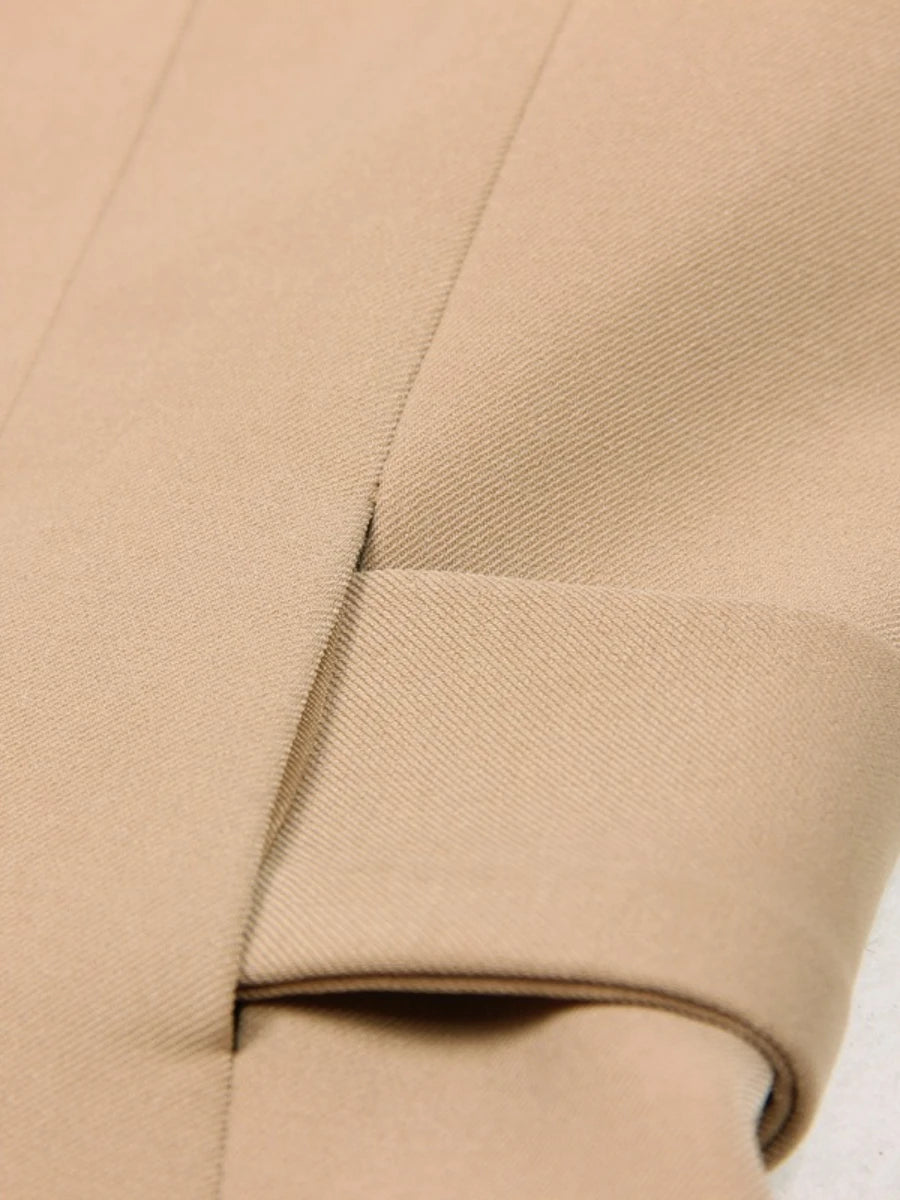 TWOTWINSTYLE Solid Slimming Spliced Belt Blazer Vests for Women Lapel Sleeveless High Waist Temperament Vest Female Clothing New