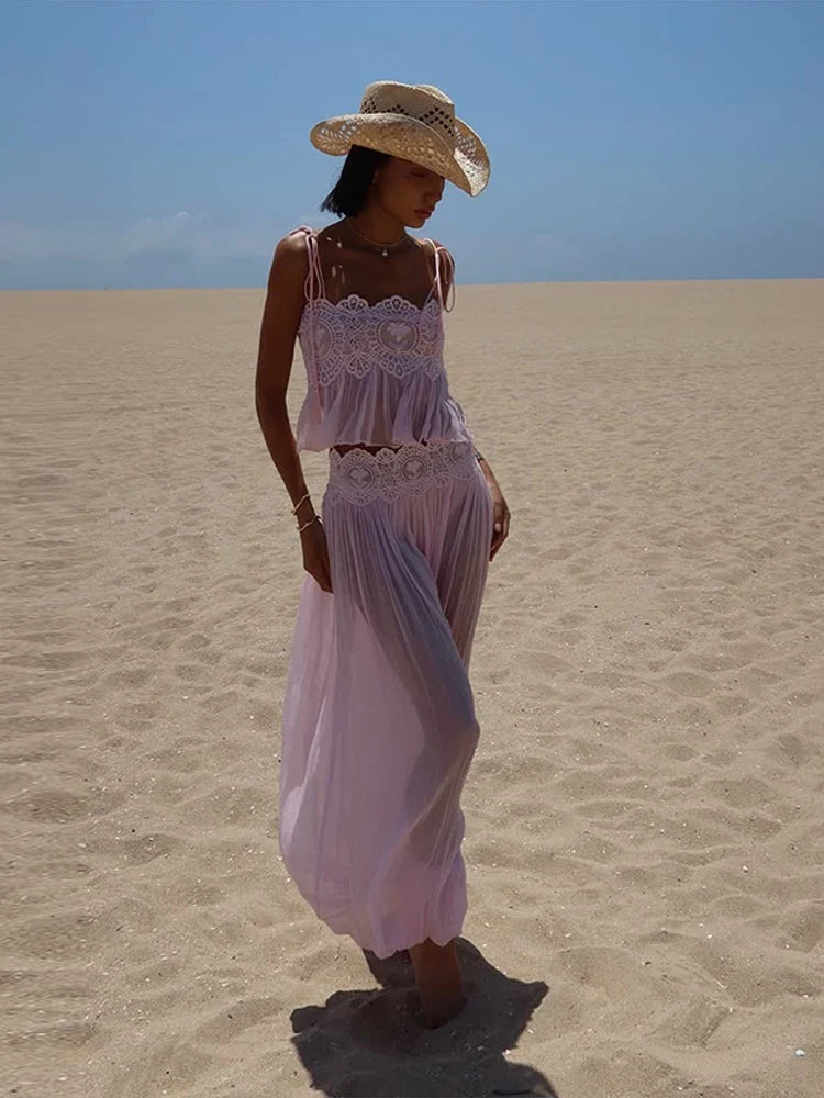 The Amara Lace Wide-Leg Pant Set from the Soft & Sophisticated at Lavishly Me
